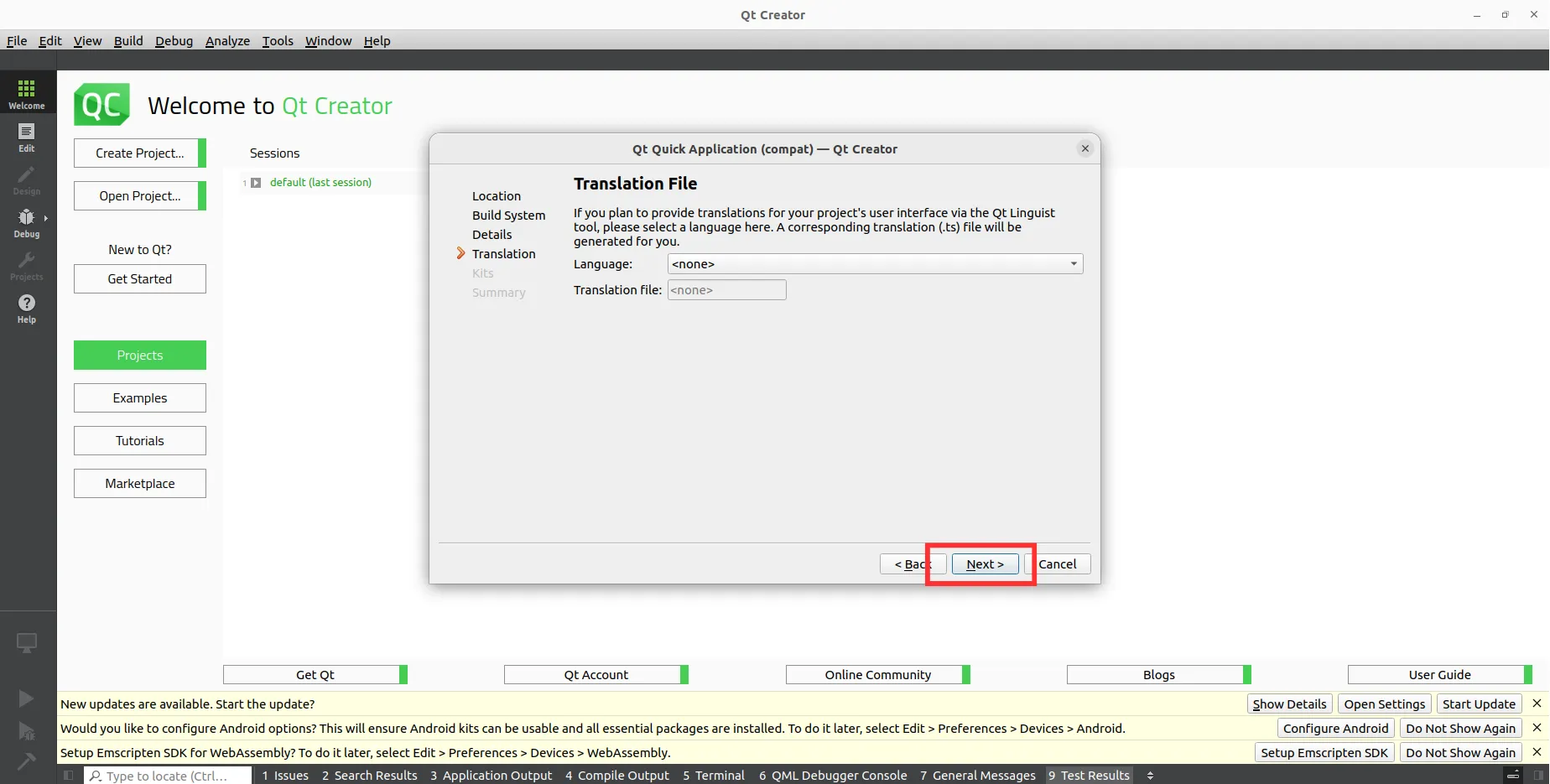 Creating Project Step 5