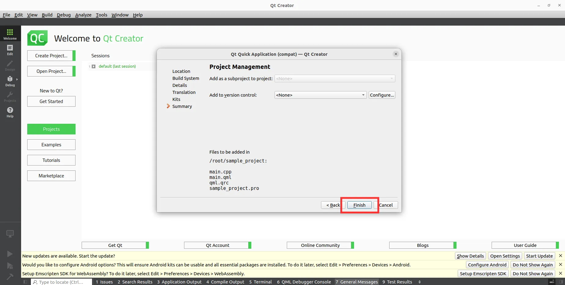 Creating Project Step 7